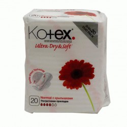 Прокладки женские Kotex ультра софт энд драй нормал дуо 10+10 шт.